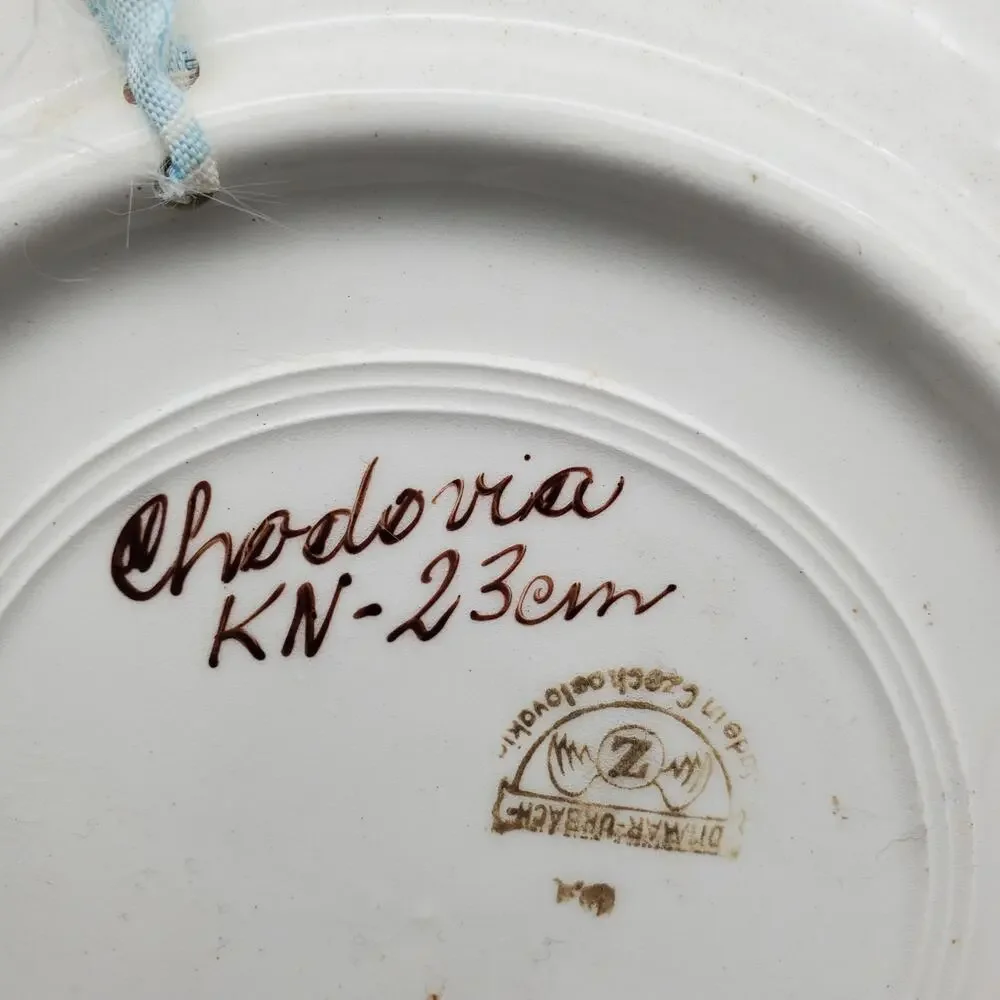 Vintage Chodovia Czech Hand Painted Floral Plate Chodov Porcelain